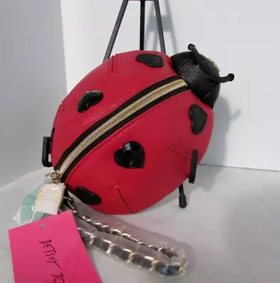 Betsey Johnson Kitsch Ladybug Wristlet Purse Luck Be A Lady Bag NWT • £53.47