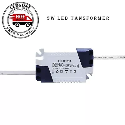 3W LED Driver Switch Power Supply Transformer AC 240V To DC9 - 14V For LED Strip • £2.89