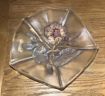 Mikasa 5 Sided Walther Crystal Glass Candy Dish With Beautiful Floral Design • £16