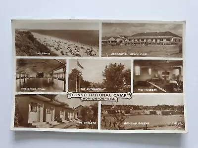 Constitutional Camp Hopton-on-Sea Norfolk Multiview Real Photo Postcard 1950s • £5