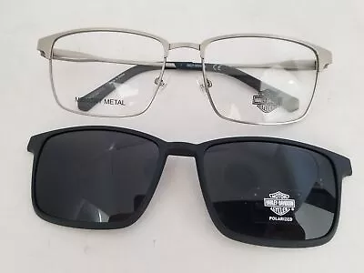 HARLEY-DAVIDSON HD 0953 Eyeglasses Polarized Clip-on Gunmetal 59mm Extra Large • $99.90