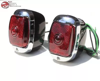 40-53 Chevy First Series Pickup Truck Rear 6V Tail Lamp Lights Right & Left Set • $146.31