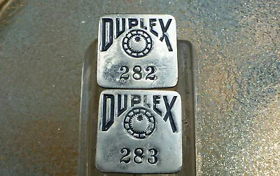 Lot Of 2 Vintage DUPLEX Truck Co Employee Badges  Lansing Michigan • $25