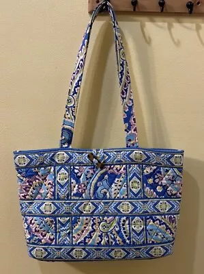 Vera Bradley Retired Capri Blue Paisley Pattern Toggle Tote Bag • $12