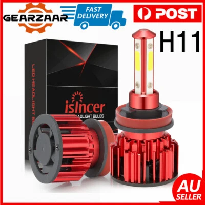 2PCS  H11 H8 LED Headlight Kit Globes High Low Beam Bulb 24000LM 6500K White • $14.99