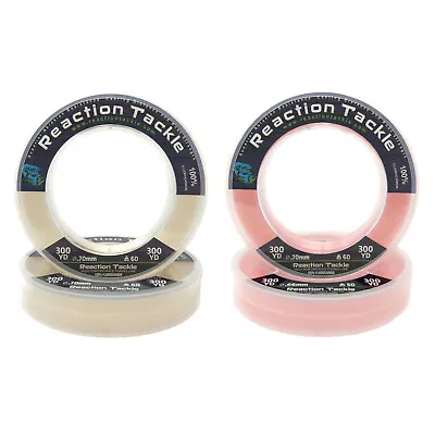 Reaction Tackle 100% Pure Fluorocarbon Fishing Line Clear Or Pink • $13.99