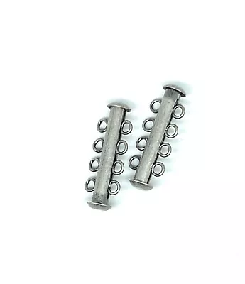 Slide In Tube Clasp Gunmetal Gun Metal Grey Black 4 Strands. Choose Finished • $4.85