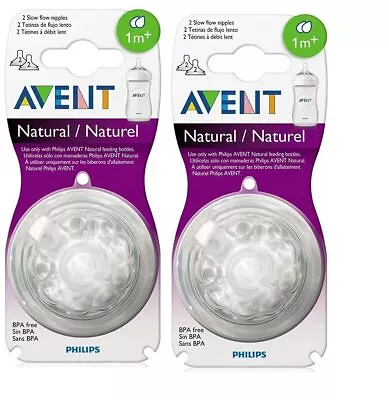 Philips Avent Natural Teat Fast Flow - 6months+ (Pack Of 2) 4 Nipple • $37.82