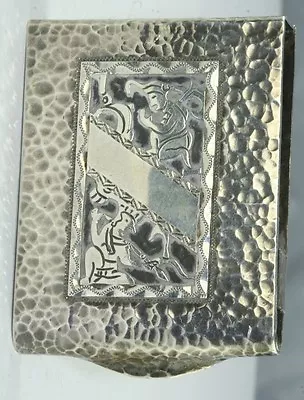 1940's Hand Wrought Vtg Guatemalan Guatemala Sterling Silver Match Safe Cover • $100