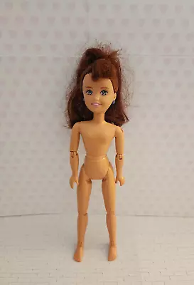 Barbie 1996 Gymnast Whitney Stacie Red Head Doll Purple Earrings - Nude Doll • $21.95