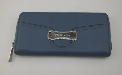 NWOT Michael Kors Saratoga Large Wallet Blue Soft Leather  • $50