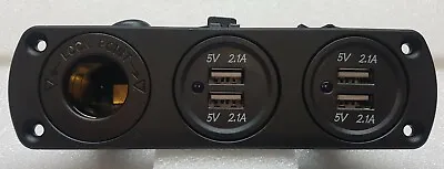12v Dual Usb 4.2a Charger X 2 Power Outlet Socket Flush Mount 4x4 Car Marine Au • $32.95