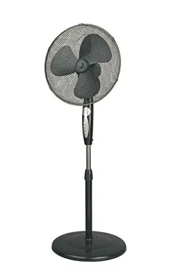 £31.99 • Buy Challenge 16  Oscillating Pedestal Cooling Fan Remote Control 3 Speed - Black 