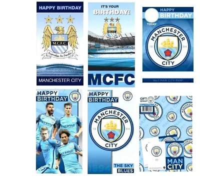 Official MANCHESTER CITY FOOTBALL CLUB Happy Birthday Greeting Card Or Gift Wrap • £3.45