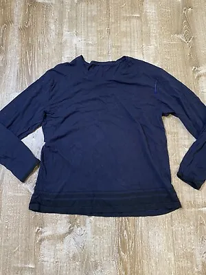 Martin Grant For Qantas Shirt Long Sleeve Blue Black Striped Cotton L? • $29.97