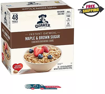 Quaker Instant Oatmeal Maple & Brown Sugar Individual Packets 1.51 Ounce (48) • $18.99