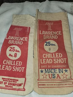 2 BAGS ONLY: Lawrence Brand 25 Lbs No. 8 Chilled Lead Shot Canvas Bag TARACORP • $24.99