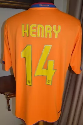 Fc Barcelona 2006-08 Henry Shirt Away Third Kit Nike Size Xl • £83.99