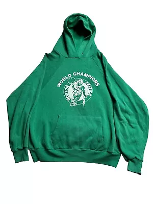 Vintage 1970's Boston Celtics Green Large Green Hoodie 70s L • $50.39