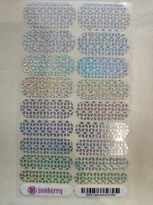 🌟Jamberry Nail Wrap Full Sheet Nail Art Stickers -Geo-Diamond Holographic • $7.50
