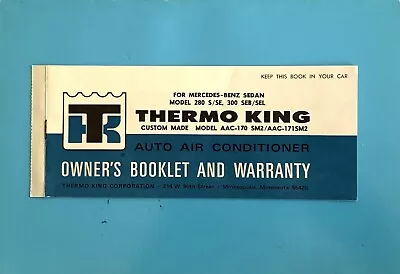 1969 Mercedes-benz  280 S/se 300seb/sel Thermo King Air Condition Owner's Manual • $24.95