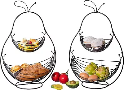 2-Tier Double Layer Multifunctional Countertop Fruit And Vegetable Bowl W/ Stand • $27.99