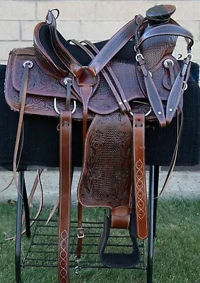 A Fork Wade Horse Saddle Western Trail Ranch Roping Hand Tooled. • $389.99