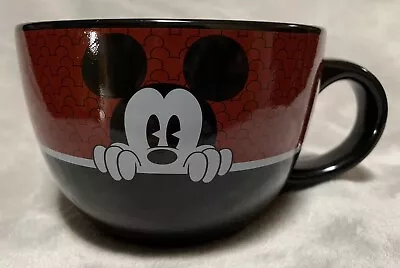 NEW Disney MICKEY MOUSE Large 24oz Black And Red Ceramic Soup Mug Coffee Cup • $22.99