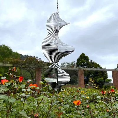 Stainless Steel Wind Chimes Windmill Metal Spinner Spiral Wind Spinners Garden • $11.97