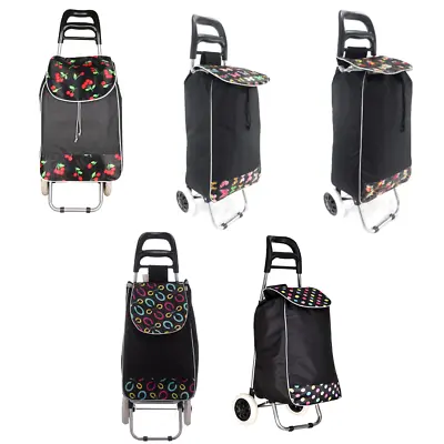 £12.99 • Buy 25L Lightweight Folding Shopping Trolley 2Wheels Cart Luggage Waterproof Grocery