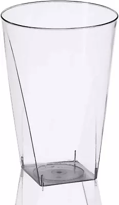 Clear Square Bottom Plastic Shot Cups (2 Oz.) - Pack Of 20 - Elegant & Transpare • $10.98