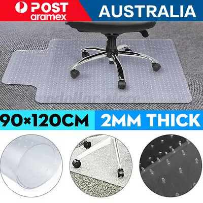 Clear PVC Desk Chair Mat Floor Protector For Rolling Chairs For Office & Home • $28.91