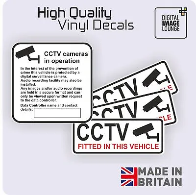 £3.99 • Buy CCTV Taxi / Minicab / Private Hire - Passenger Notice Warning Stickers, ICO