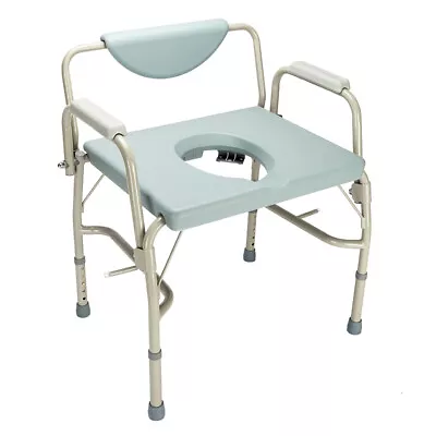 Bariatric Drop-Arm Commode Medical Toilet Chair Supports Heavy Weight Easy • $155.64