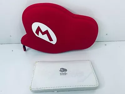 Nintendo Club 3DS Red Mario Hat Pouch Carry Case & White Game Holder - Fast Post • $49.95