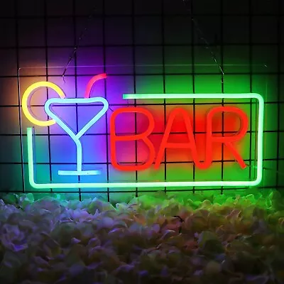 New Bar Neon Sign Wall Decor Hanging For Man Cave Pub LED Bar Lights For Bistro • $33.15