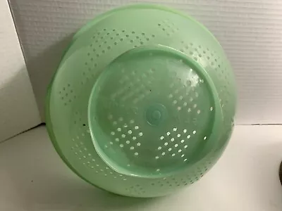 Vintage Tupperware Jade Green Colander Footed Strainer Bowl 339-3 • $10