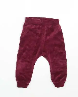 George Girls Purple Cotton Cropped Leggings Size 9-12 Months - Inside Leg 8 Inch • £3