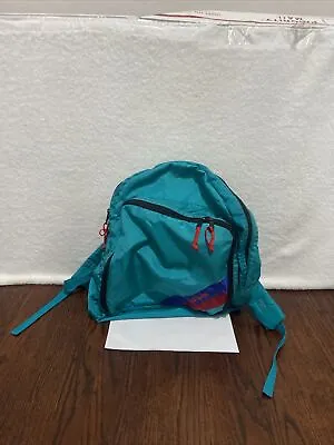 Vintage Camp Trails School Backpack Teal Blue Red 2 Pocket FREE SHIPPING • $34.99
