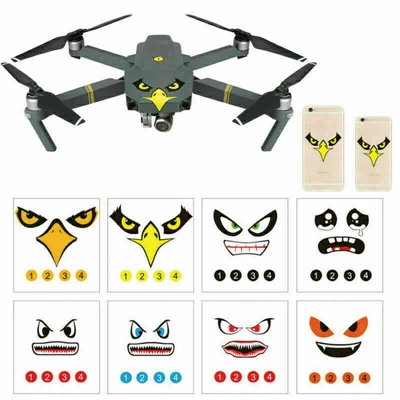 $18.10 • Buy 8x Bird Shark Face Sticker Decal For DJI Mavic Pro/Spark/Phantom 3 4 Accessories