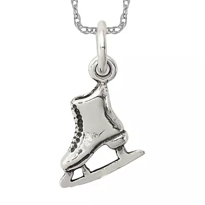 925 Sterling Silver Vintage Ice Skate Necklace Skating Charm Sports Pendant • £143.67