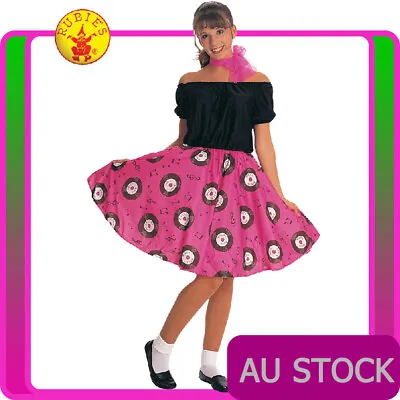 $36.50 • Buy Ladies 50s Grease Poodle Costume Rock N Roll 1950s Retro Rockabilly Fancy Dress