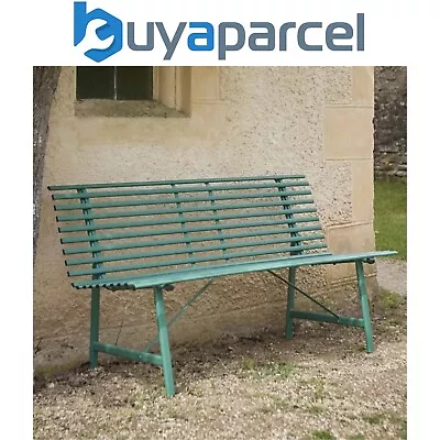 Garden Trading Richmond Outside Garden Park Bench Seat Forest Green Metal Steel • £199.99