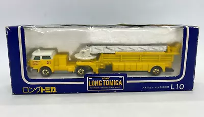 Tomy Long Tomica L10 Los Angeles County Fire Dept Aerial Ladder Truck 1:110 Nos • $120