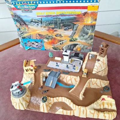 Galoob Micro Machines Military Wolf Ridge Battleground Set  With Box And Extras  • $39.95
