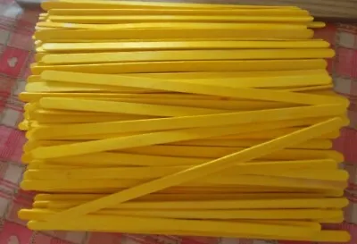 40 Long Yellow Wooden Lollipop Sticks - Art Craft - Approx 17.5cm X 0.5cm New • £3.49