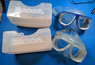 Vintage Dacor  Integra SCUBA Goggles Mask With Case Blue And Clear • $50