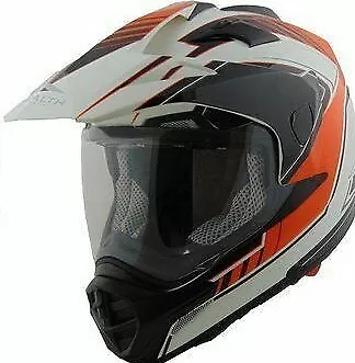 Vega Crosstour Dual Sport Orange Helmet Flow W/ Drop Down Visor Adult XS • $38.99