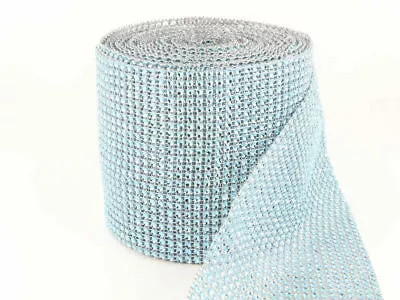 £2.25 • Buy Diamante Effect Mesh Ribbon Trimming- Frozen/Ice Blue - Cakes Bridal Crafts 