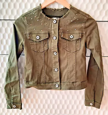 Mayoral Girls Military Khaki Green Jacket With Studs Size 14 • $19.95